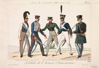 Soldiers of the Prussian Army, Army of the Allied Sovereigns, 1815 by Adrien Pierre Francois Godefroy